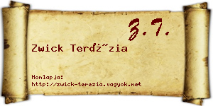 Zwick Terézia névjegykártya